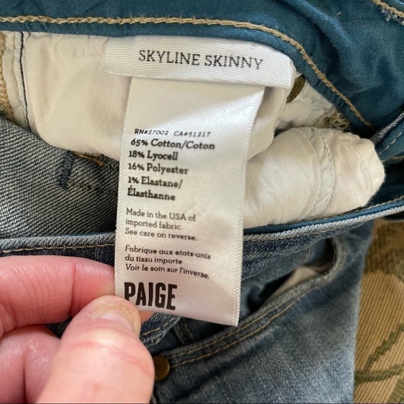 PAIGE Skyline Skinny Distressed Medium Wash Jeans Size 25 - Picture 9 of 10